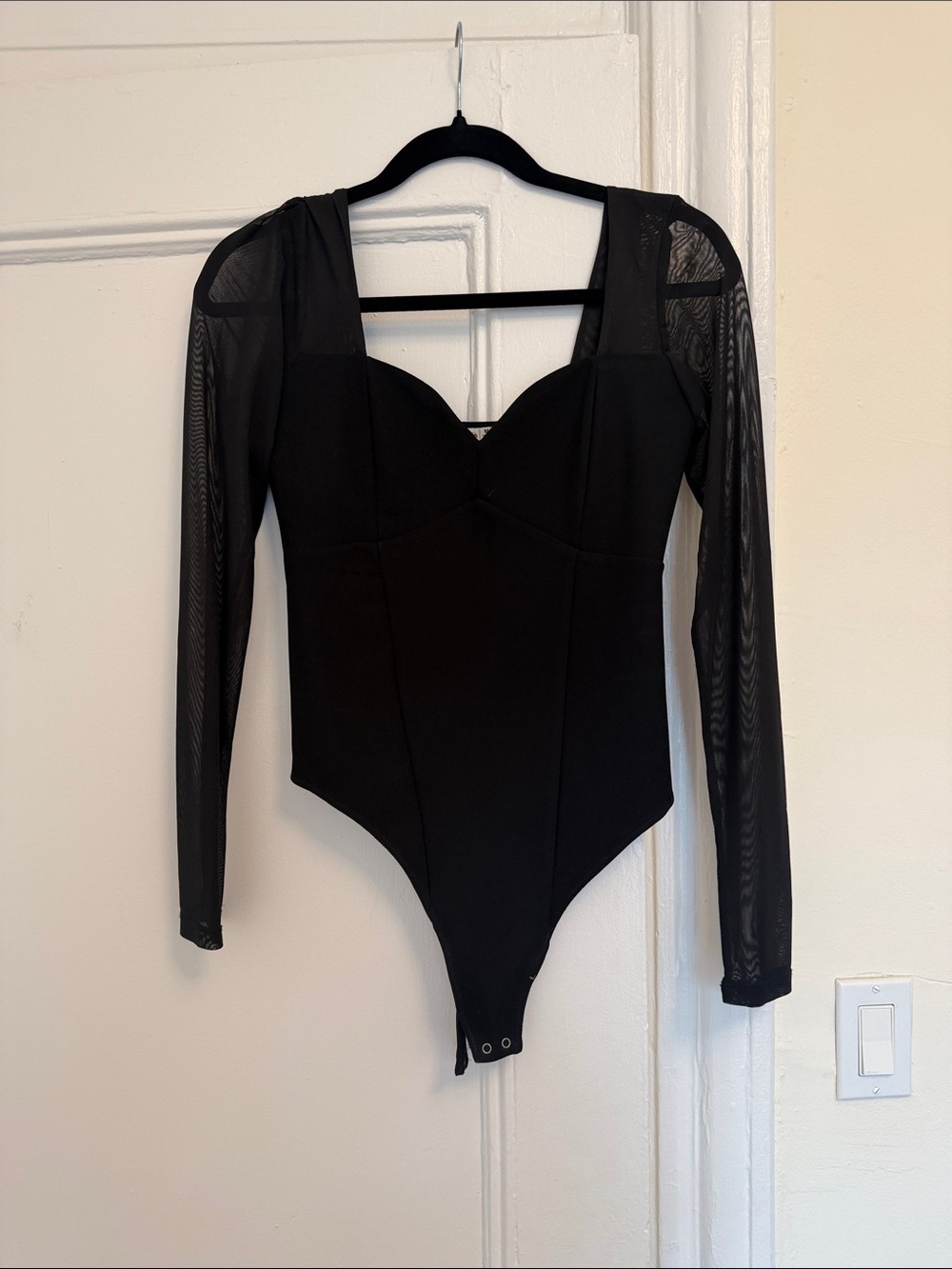 Abercrombie and Fitch black bodysuit with mesh arms